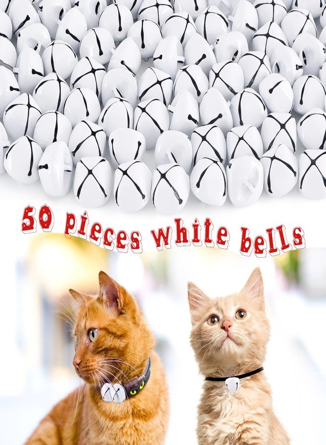 LIGHOON Jingle Bells for Crafts,1 Inch Large Jingle Bells Bulk, 50 Pcs Christmas Craft Bells for DIY Festival Home Wreath Christmas Party Decoration (White) - Image 2